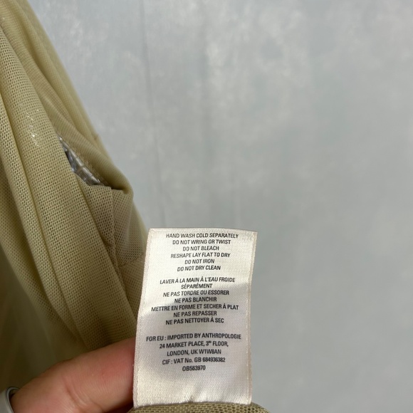 Maeve size L sleeveless top metallic gray textured square neck party top - Picture 12 of 12